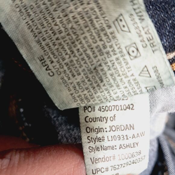 LEI Bootcut Jeans 15 Jr Plus Dark Denim Ashley Low rise Flare Indigo Vtg Y2k - Picture 10 of 11